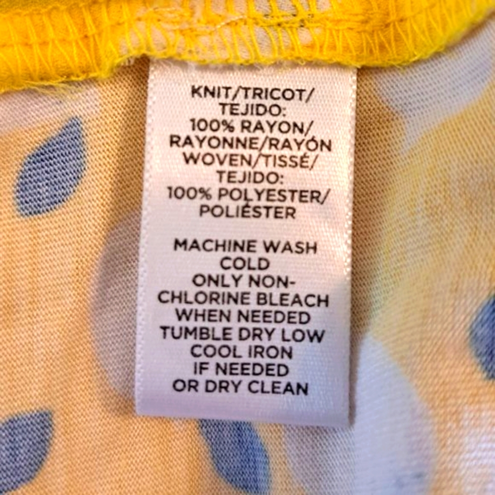 Loft Yellow Lemon Print Collared Split Neck Sleev… - image 5